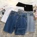 Men's Clothing Denim Loose Straight Simple Shorts Washed Retro Casual Shorts_viptrois.com