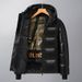 Black And Gold Short Hooded Down Jacket For Both Men And Women, Thick And Warm Men's Couple Coat, Winter Outdoor Bread Jacket_viptrois.com