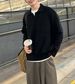 Men's Polo Neck Knit Sweater - Winter Casual Textured Pullover With Breathable Comfort_viptrois.com