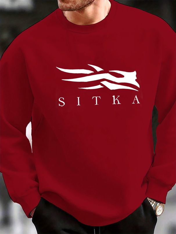 Men's Loose Casual Fashionable Letter Pattern Printed Round Neck Long Sleeved Pullover Hoodie For Autumn And Winter_viptrois.com