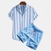 Men's Casual Loose Short Sleeved Shirt Shorts Hawaiian Suit Summer Hot Selling 3D Printing_viptrois.com