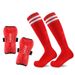 Youth Football Shin Guards & Socks Combo Set - Adjustable Straps, Knee-High Socks For Soccer, Basketball, Volleyball - Lightweight & Breathable_viptrois.com