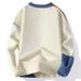Splicing Contrasting Sweater Men's Knitted Sweater Loose Sweater_viptrois.com