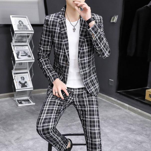 Men's Clothing Spring Men's Small Suit Korean Slim Ribbon Trend Hairdresser Social Guy Small Jacket_viptrois.com