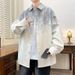 Men's Long Sleeved Denim Jacket 2025 Spring Loose Casual Gradient Trend Workwear Versatile And Cool Men's Shirt_viptrois.com