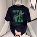 Men's Clothing Cotton American Trendy Brand T Shirt With Letter Printing, Handsome Men's Short Sleeved Summer Round Neck All Match Half Sleeved Top_viptrois.com