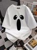 Ghost Halloween Shirt Women Men Ghost Funny Lazy Costume T-Shirt Slightly Top For Everyday Wear Casual Streetwear T-Shirt For Women Casual Versatile Fashion Comfortable Women Top Graphic Tees Breathable Women Female Unisex Designer Clothes Summer_viptrois.com