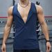 Men's Clothing Knitted Vertical Strip Fitness Sports Leisure Slim Vest Sleeveless Wide Shoulder Vest Men_viptrois.com