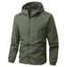 Men's Lightweight Hooded Jacket – Water-Resistant Workwear Style, Zip-Up Utility Pockets (Army Green/Black/Navy, M-5XL, Spring & Fall Casual Wear)_viptrois.com