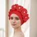 New Three Layer Hat With Flower Braids Sticky Small Flower Baotou Hat Ten Colors In Stock_viptrois.com
