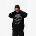 Gothic Hip-Hop Sweater – Distressed Skeleton Jacquard Pullover For Men & Women (S-XXXL, Black/White/Gray, Polyester Streetwear)_viptrois.com