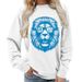 Lion Head Print Pullover Sweatshirt – Women’s Casual & Stylish Streetwear | Loose Fit_viptrois.com