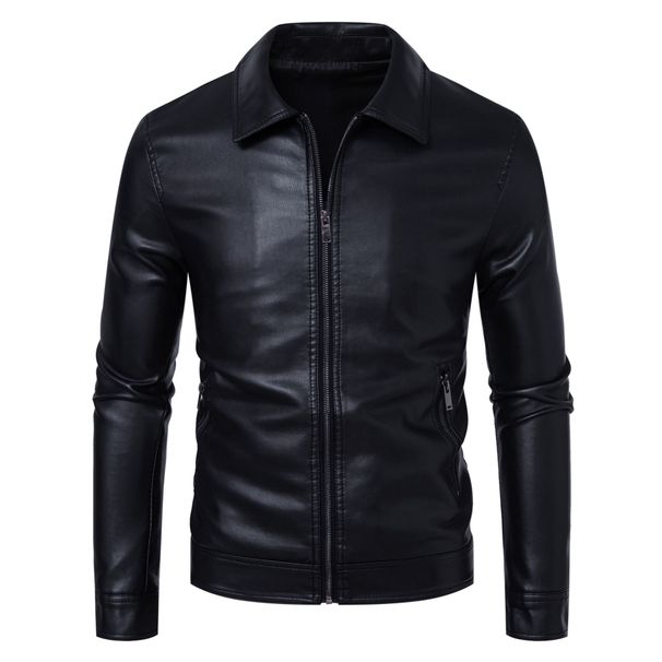 Men's Clothing Autumn And Winter Men's Leather Jacket With Lapel Light Business Men's Executive Leather Jacket High Grade Pilot Cotton Jacket_viptrois.com