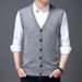 New Men's Wool Yarn Knitted Vest Vest Sweater Solid Color Casual Sweater Sleeveless Vest Manufacturer Knitted Cardigan Men_viptrois.com