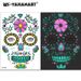 Funny Halloween two-color glow-in-the-dark tattoo face with Day of the Dead scar tattoo sticker_viptrois.com