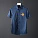 Indian Silk Short Sleeve Shirt Handmade Sunflower Pattern Casual Modern White Wrinkle Free Shape Setting Factory Direct Supply_viptrois.com