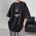 100% Pure Cotton Summer Loose Size 2-300 Pounds Trendy Short Sleeved Youth Men's Simple And Versatile T-shirt_viptrois.com