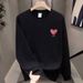 American Design, Neutral Printed Couple Hoodie, Men's Round Neck Trendy Brand, Loose Oversized Casual Black, Spring And_viptrois.com