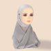 Women's Hijab headband chiffon split pendant accessories scarf solid color ethnic ladies scarf_viptrois.com