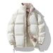 Unisex Winter Puffer Jacket -Streetwear Style, Thickened Short Coat With Stand Collar, Loose Fit For Couples_viptrois.com