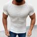 Men's Clothing Men's White Round Neck Slim Fit T Shirt Short Sleeve Tops Summer New Men's Pullover Solid Color Casual Sweater_viptrois.com