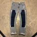 Men's Clothing European And American Style Men's Y2K Patchwork Painted Letter Print Fashion Straight Leg Jeans_viptrois.com
