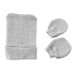 Baby clothing two-piece newborn single-layer striped hat and gloves_viptrois.com