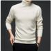 Foldable High Neck Long Sleeved Warm Sweater, Autumn And Winter Solid Color Knitted Sweater, Youth Pullover_viptrois.com