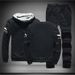 Men's Fleece-Lined Hoodie Jogger 3-Piece Set | Winter Warm Sportswear | Thermal Lined For Cold Weather | Sizes M-4XL (Black/Gray/Navy/Blue)_viptrois.com