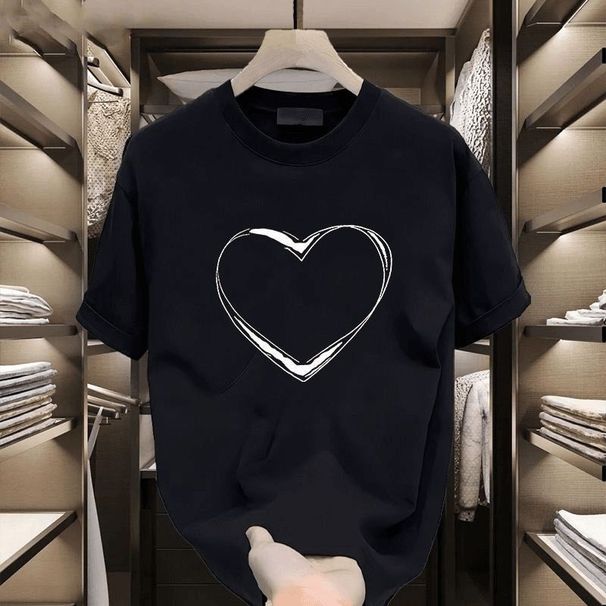Unisex T-Shirt Versatile Summer American Style Top Trendy Hip-Hop Print Short Sleeve Loose High Street Pure Cotton_viptrois.com