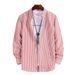 Men's Striped Long Sleeve Shirt – Stylish Printed Casual Shirt For Nightlife, Barbers & Trendy Youth_viptrois.com