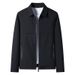 Men's Clothing Spring And Autumn New Middle Aged And Elderly Thin Coat Lapel Solid Color Zipper Men's Jacket_viptrois.com