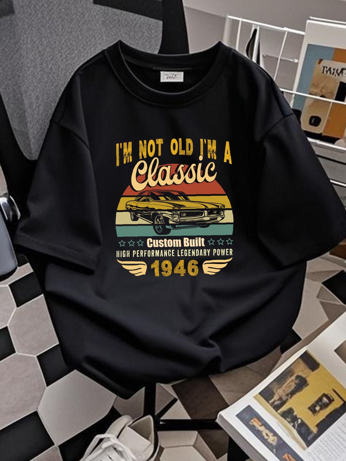 77th Birthday Shirt, 77th Birthday Gift , Since 1946 Birthday, 77 Year Old Vinta Stylish Stretched Summer Homme Unisex Casual Streetwear Fashion_viptrois.com