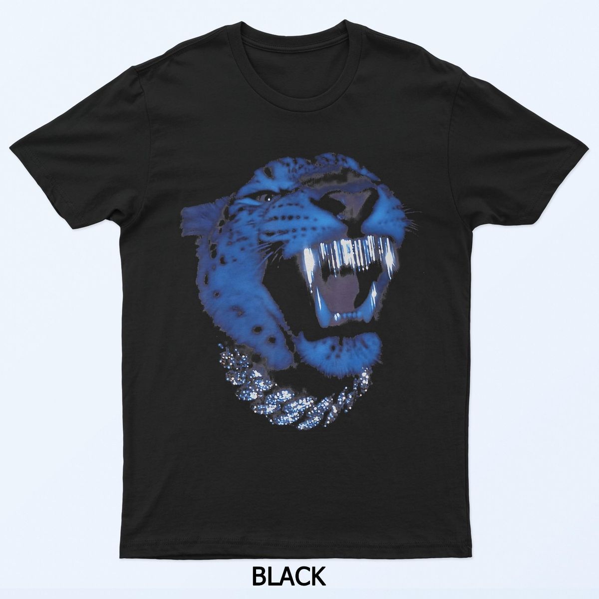 Gangsta Leopard Bling Animal Grillz Streetwear Men Women T-Shirt Mens Womens Tees Top_viptrois.com