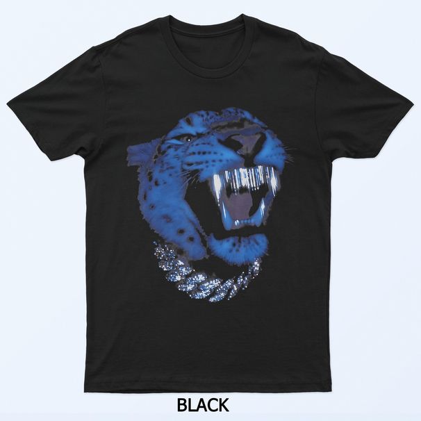 Gangsta Leopard Bling Animal Grillz Streetwear Men Women T-Shirt Mens Womens Tees Top_viptrois.com
