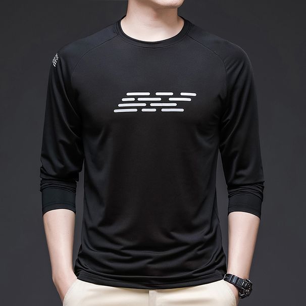 2024 Spring New Quick Dry Ice Silk Long Sleeve T-shirt Men's Leisure Sports Fitness Outdoor Long Sleeve T-shirt Men_viptrois.com