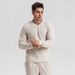 Men’s V-Neck Wool Blend Knit Sweater – Slim Fit Long Sleeve Pullover For Casual & Layering (M-4XL, White/Black)_viptrois.com