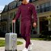 Men's Textured Sweatshirt & Jogger Set - Casual Winter Lounge Wear, Relaxed Fit Two-Piece Outfit With Breathable Fabric_viptrois.com