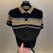 Men's Stripe Contrast Collar Polo Shirt - Breathable Summer Short Sleeve Casual Top For Business & Leisure_viptrois.com