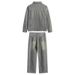 American Denim Suit For Men Versatile Spring Autumn Jacket Jacquard Casual Trend Lapel Shirt Wide Leg Pants_viptrois.com