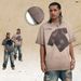 Men's Distressed Ripped Washed T-Shirt, American Style Trendy Short Sleeve Top_viptrois.com
