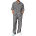Men's Casual Vacation Shirt And Trousers Suit Single Breasted Lapel Long Sleeve Linen Spring New Arrival Straight Leg_viptrois.com