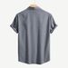 Men's Clothing Spring And Summer New European And American Men's Solid Color Short Sleeve Shirt Cardigan Lapel Beach Fashion Shirt Cross Border Men_viptrois.com