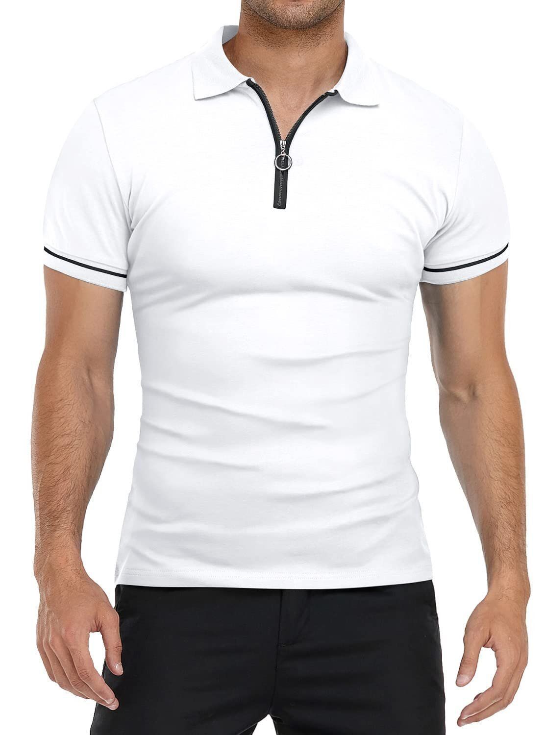 Summer Men's Polo Shirt Short Sleeve T-Shirt Lapel Collar Slim Fit Solid Color Top_viptrois.com