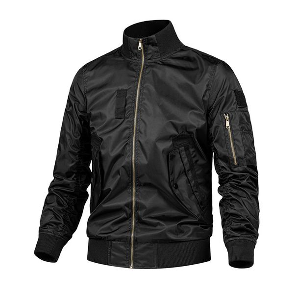 Men's Casual Bomber Jacket Lightweight Zippered Outerwear Streetwear Fashion Loose Fit Spring Autumn Coat_viptrois.com
