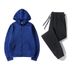 Sports Clothing Autumn And Winter Zip Up Shirt Hooded Sweatshirt + Sweatpants 2 Piece Set Sportswear Solid Color Couple Hoodie Sweatshirt Suit_viptrois.com