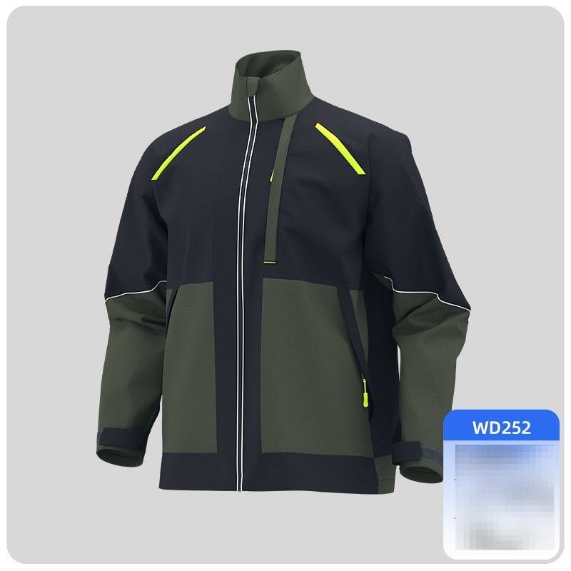 Men's Durable Workwear Set - Tear-Resistant Polyester Coveralls For Construction, Mining & Electrical Workers (Army Green/Navy Blue/Medium Gray)_viptrois.com