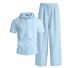 New Men's Spring-autumn Hooded Button-down Short-sleeved Shirt Plus Versatile Casual Long-sleeved Pants Set For Men_viptrois.com