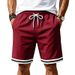 Men's Loose Fit Color Block Fitness Shorts American Style Summer Casual Sports Training Basketball Shorts_viptrois.com