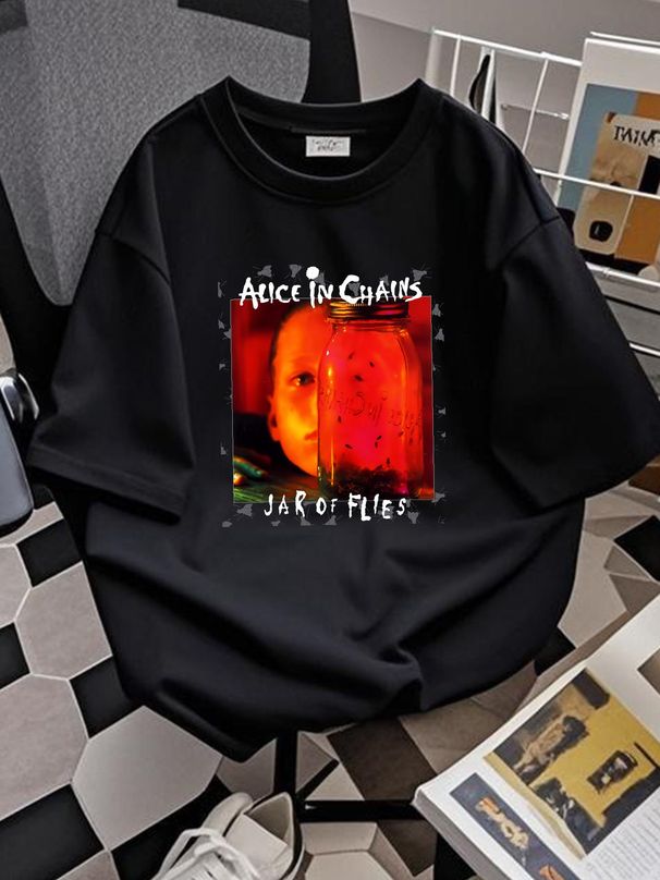 Alice In Chains Jar Of Flies T-shirt Cotton Tee For Men Women S-5XL VN835 Soft Graphic Designer Clothes Casual Top For Everyday Wear Slightly_viptrois.com